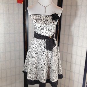 Ruby Rox black and white strapless sundress